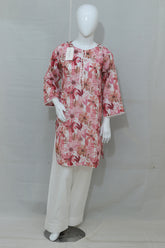 2-Piece Stitched Printed Lawn Dress With Shalwar