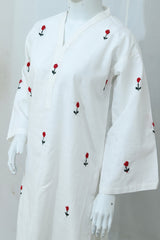 2 Piece - Stitched Khaddar Hand Embroidered Dress With Trouser