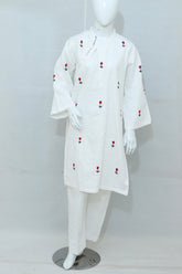 2 Piece - Stitched Khaddar Hand Embroidered Dress With Trouser