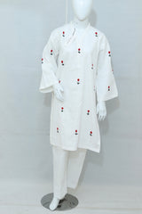 2 Piece - Stitched Khaddar Hand Embroidered Dress With Trouser