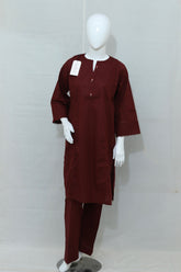 2-Piece Stitched Solid Dress