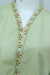 2 Piece - Stitched Khaddar Hand Embroidered Dress With Plazo