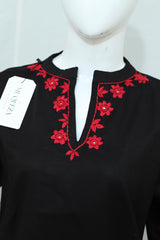 Stitched Hand Embroidered Dress With Farshi Shalwar