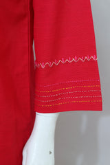 2 Piece - Stitched Khaddar Hand Embroidered Dress With Trouser