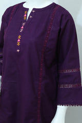 2 Piece - Stitched Khaddar Hand Embroidered Dress With Trouser