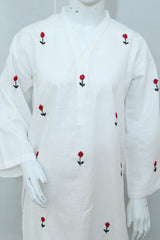 2 Piece - Stitched Khaddar Hand Embroidered Dress With Trouser