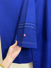 2 Pc - Stitched Khaddar Hand Embroidered Dress With Plazo