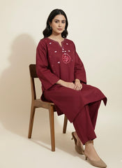 2pc Cotton Lawn Hand Embroidery Dress