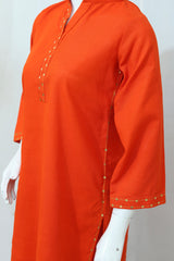 2 Piece - Stitched Khaddar Dress With Trouser