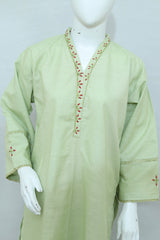 2 Piece - Stitched Khaddar Hand Embroidered Dress With Plazo