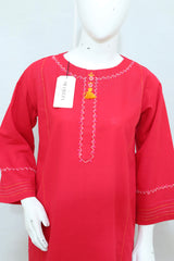 2 Piece - Stitched Khaddar Hand Embroidered Dress With Trouser