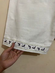 2 Pc - Stitched Khaddar Hand Embroidered Dress With Shalwar