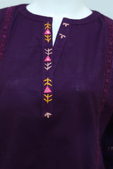 2 Piece - Stitched Khaddar Hand Embroidered Dress With Trouser