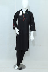 2 Piece - Stitched Khaddar Hand Embroidered Dress With Trouser