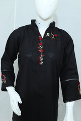 2 Piece - Stitched Khaddar Hand Embroidered Dress With Trouser