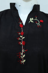 2 Piece - Stitched Khaddar Hand Embroidered Dress With Trouser