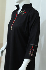 2 Piece - Stitched Khaddar Hand Embroidered Dress With Trouser