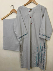 2pc Cotton Lawn Hand Embroidery Dress