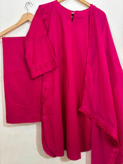 Pink Solid With Plazo