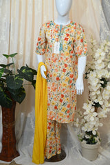 Sky emb floral