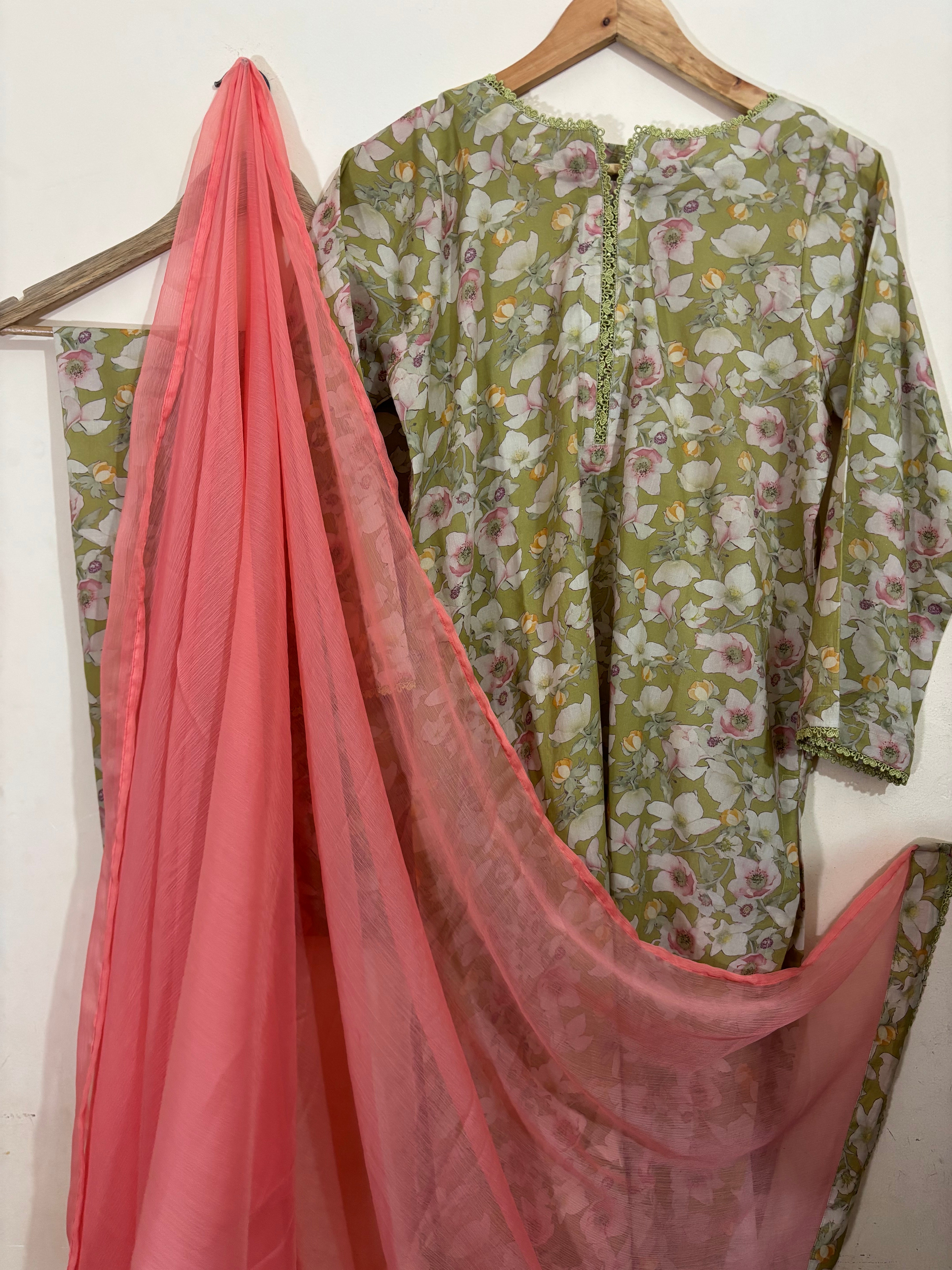 3pc printed lawn dress