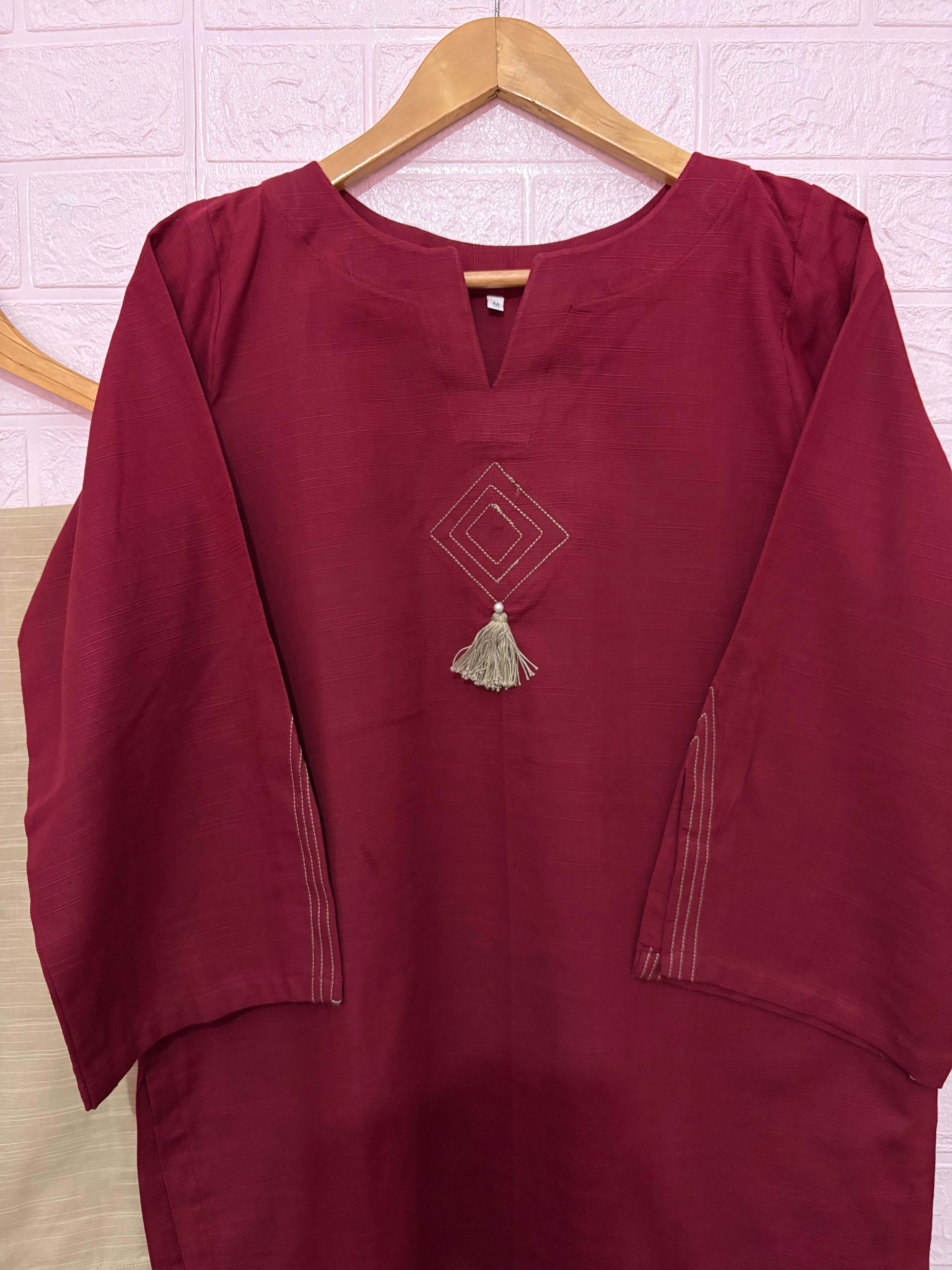 Hand work Mehroon