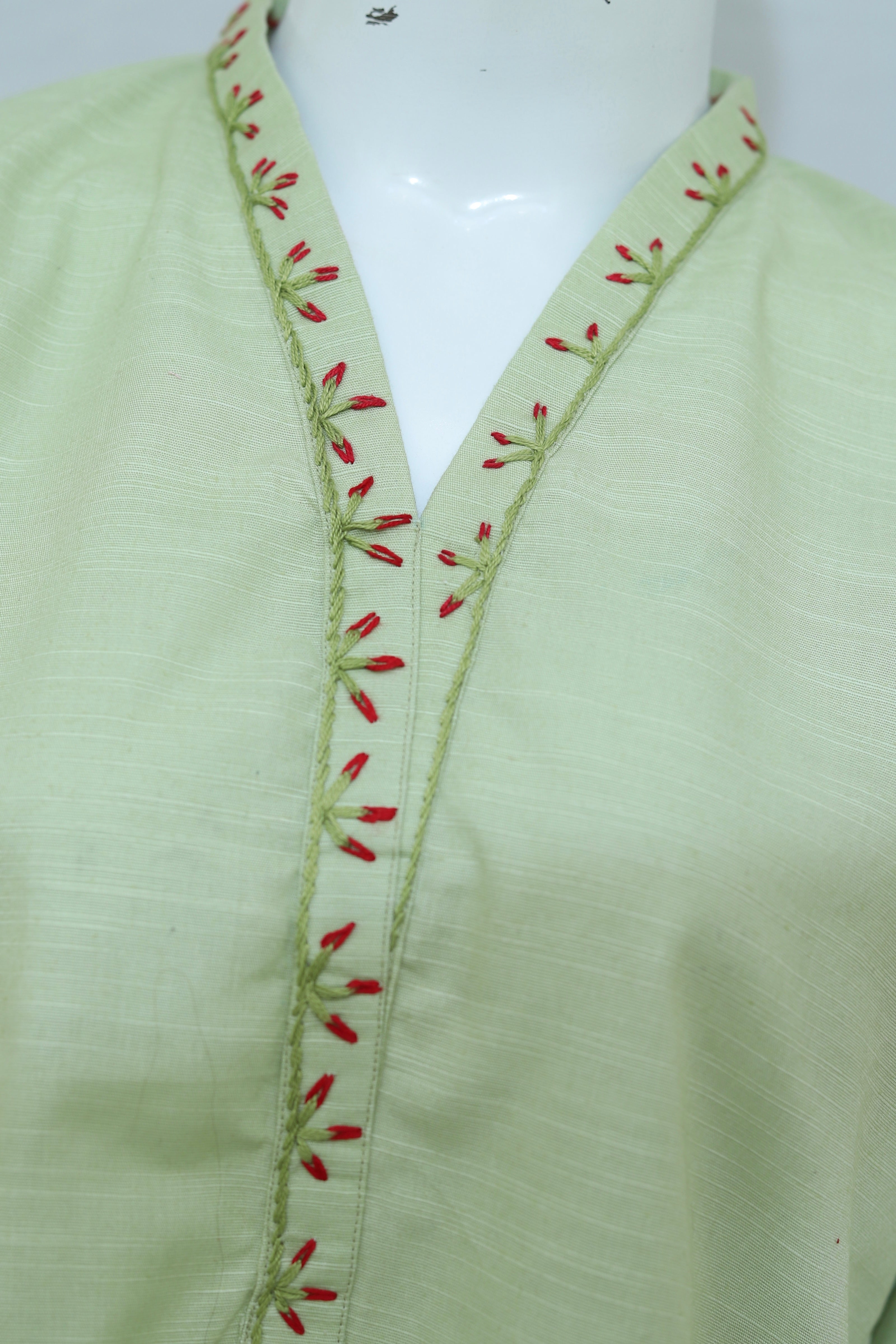 2 Piece - Stitched Khaddar Hand Embroidered Dress With Trouser