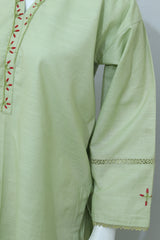 2 Piece - Stitched Khaddar Hand Embroidered Dress With Trouser