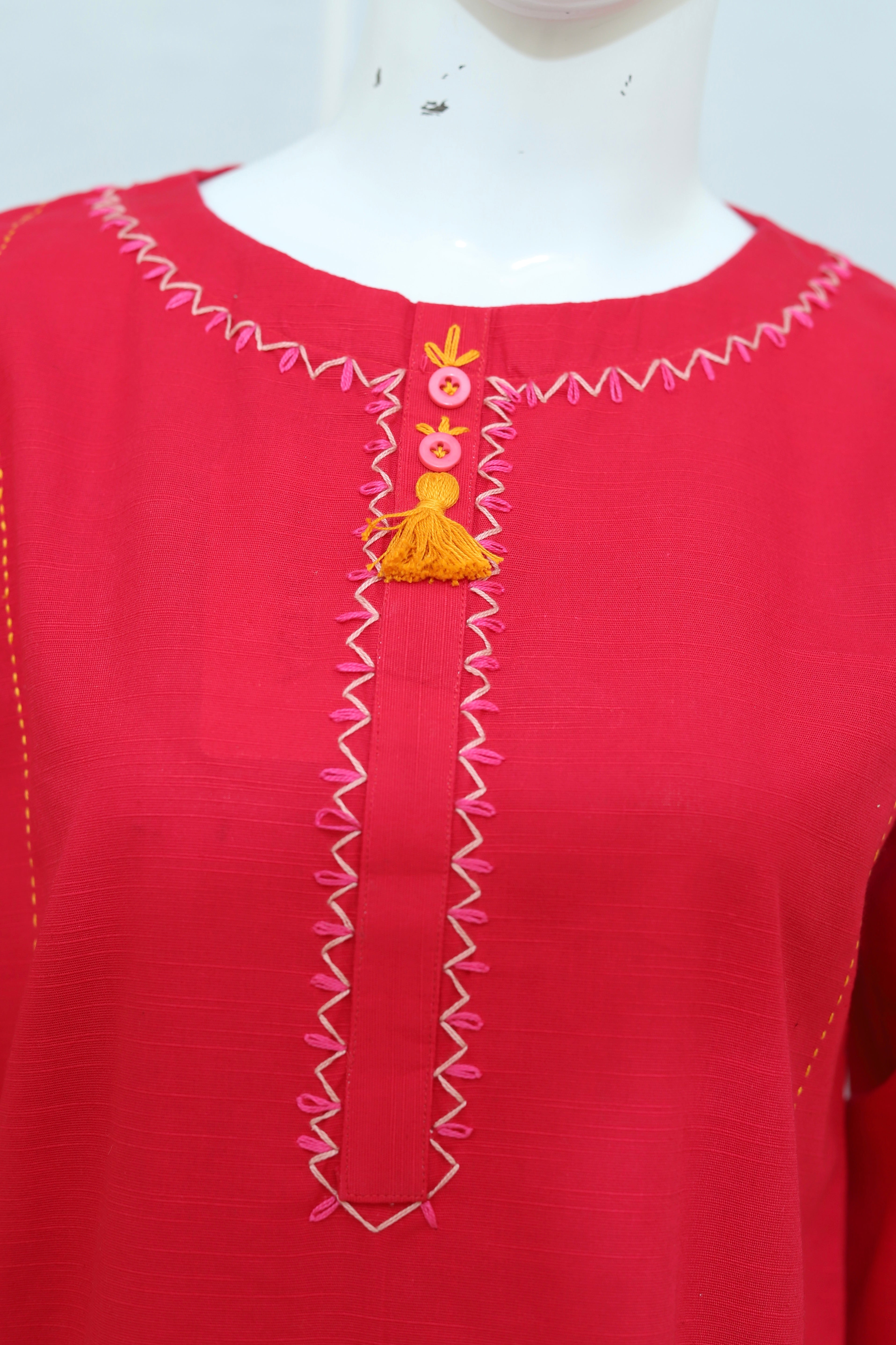 2 Piece - Stitched Khaddar Hand Embroidered Dress With Shalwar