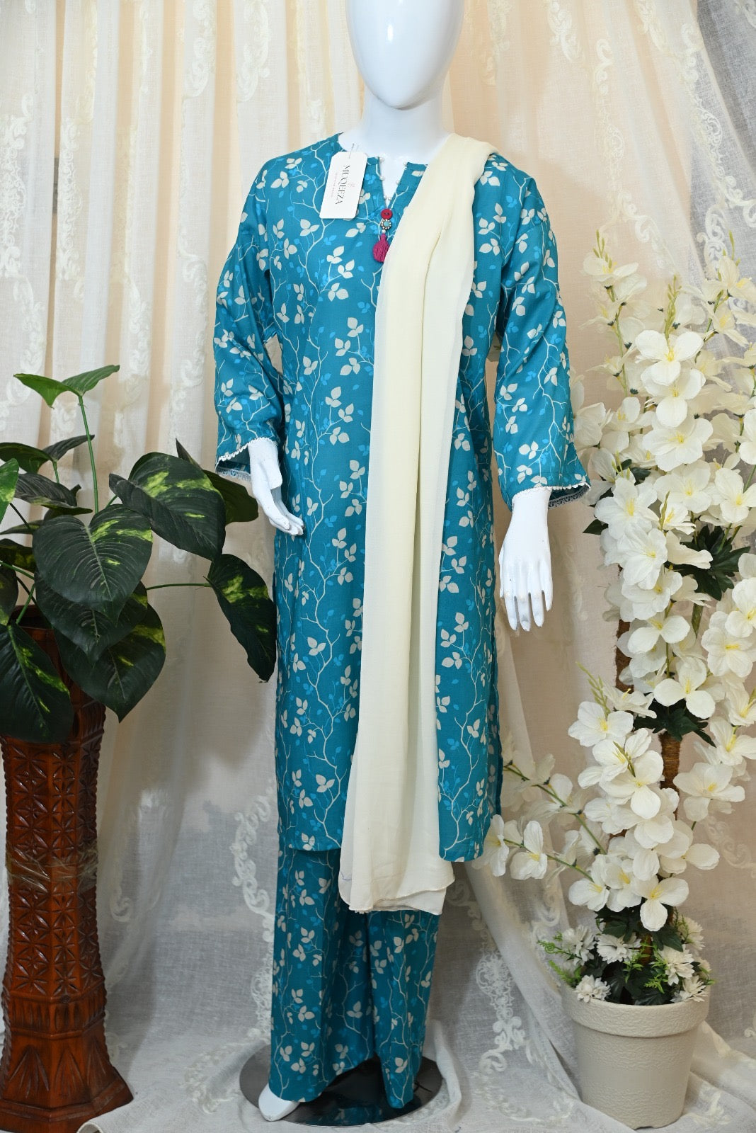Sky blue printed