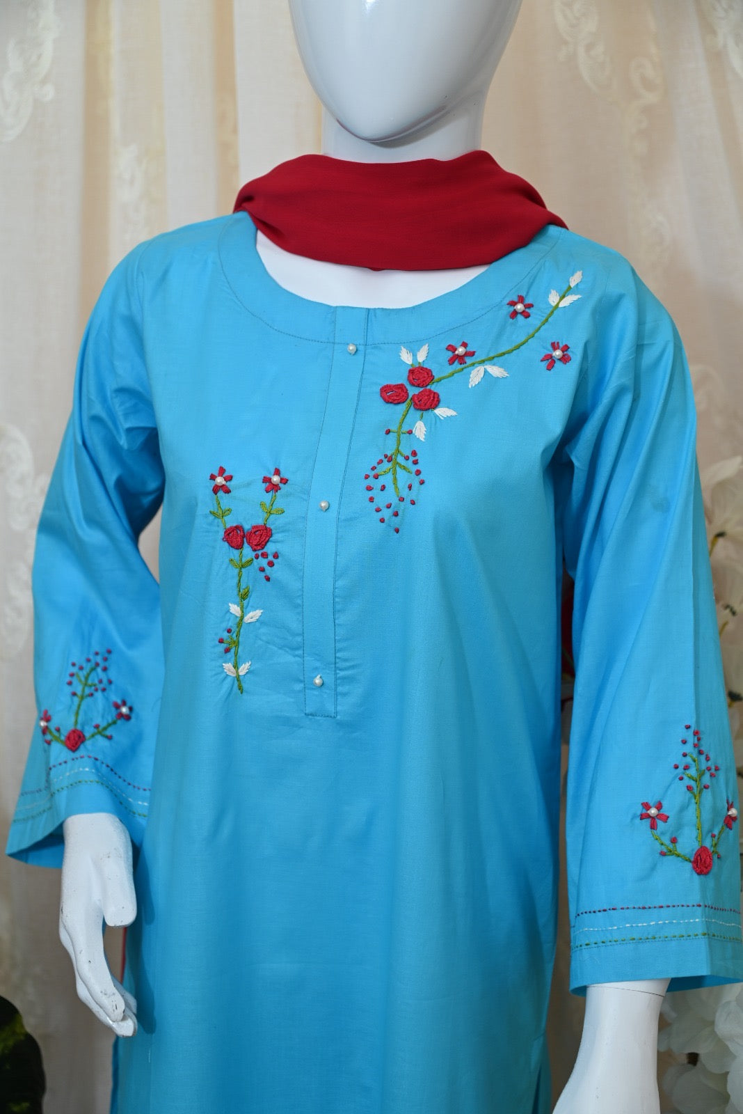 2pc Cotton Lawn Hand Embroidered Dress