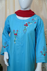 2pc Cotton Lawn Hand Embroidered Dress