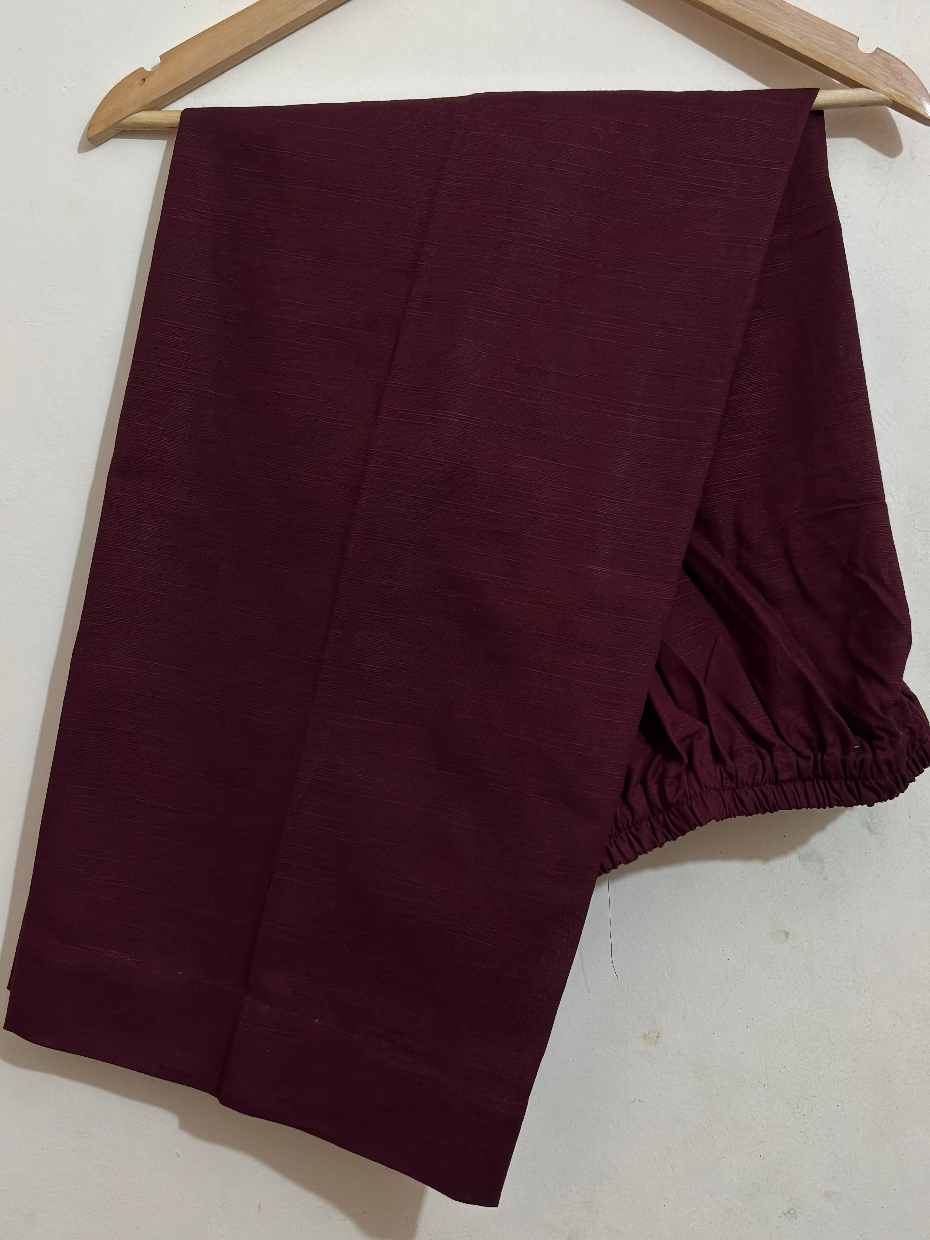 2 Pc - Stitched Khaddar Hand Embroidered Dress With Plazo