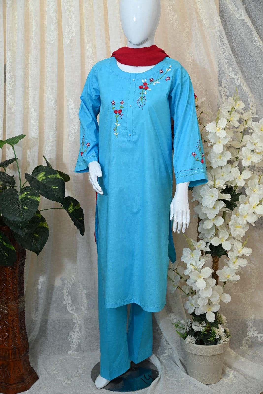 2pc Cotton Lawn Hand Embroidered Dress