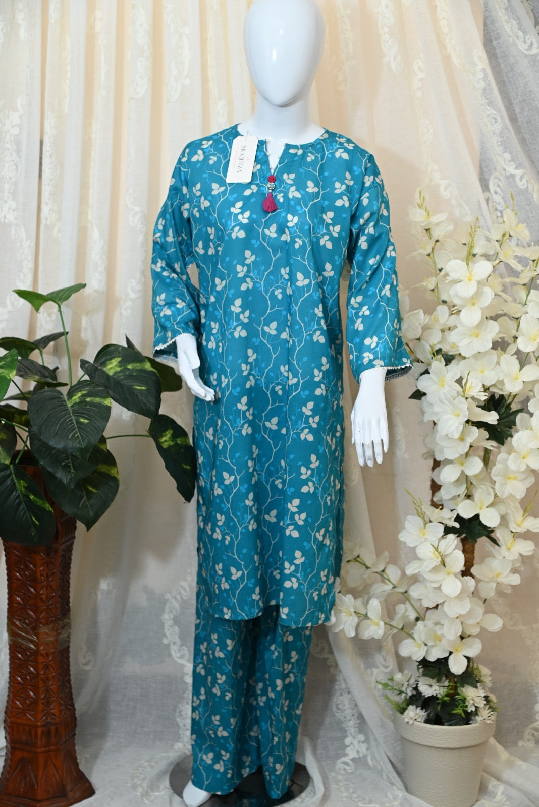 2-Piece Stitched Printed Lawn Dress