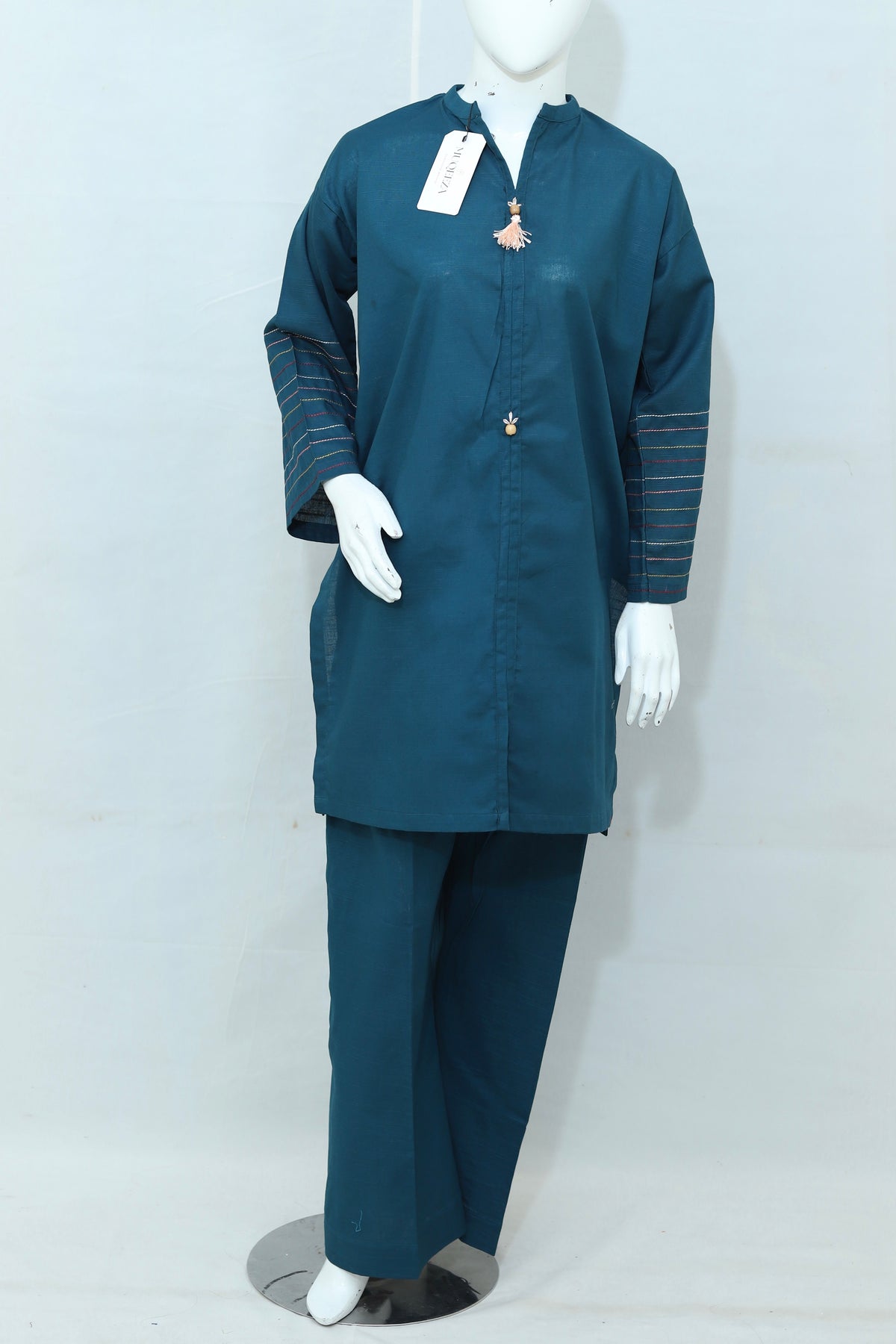 2 Piece - Stitched Khaddar Hand Embroidered Dress With Trouser