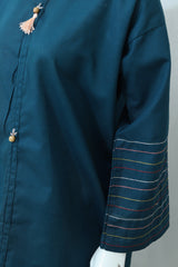 2 Piece - Stitched Khaddar Hand Embroidered Dress With Trouser