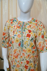 Sky emb floral