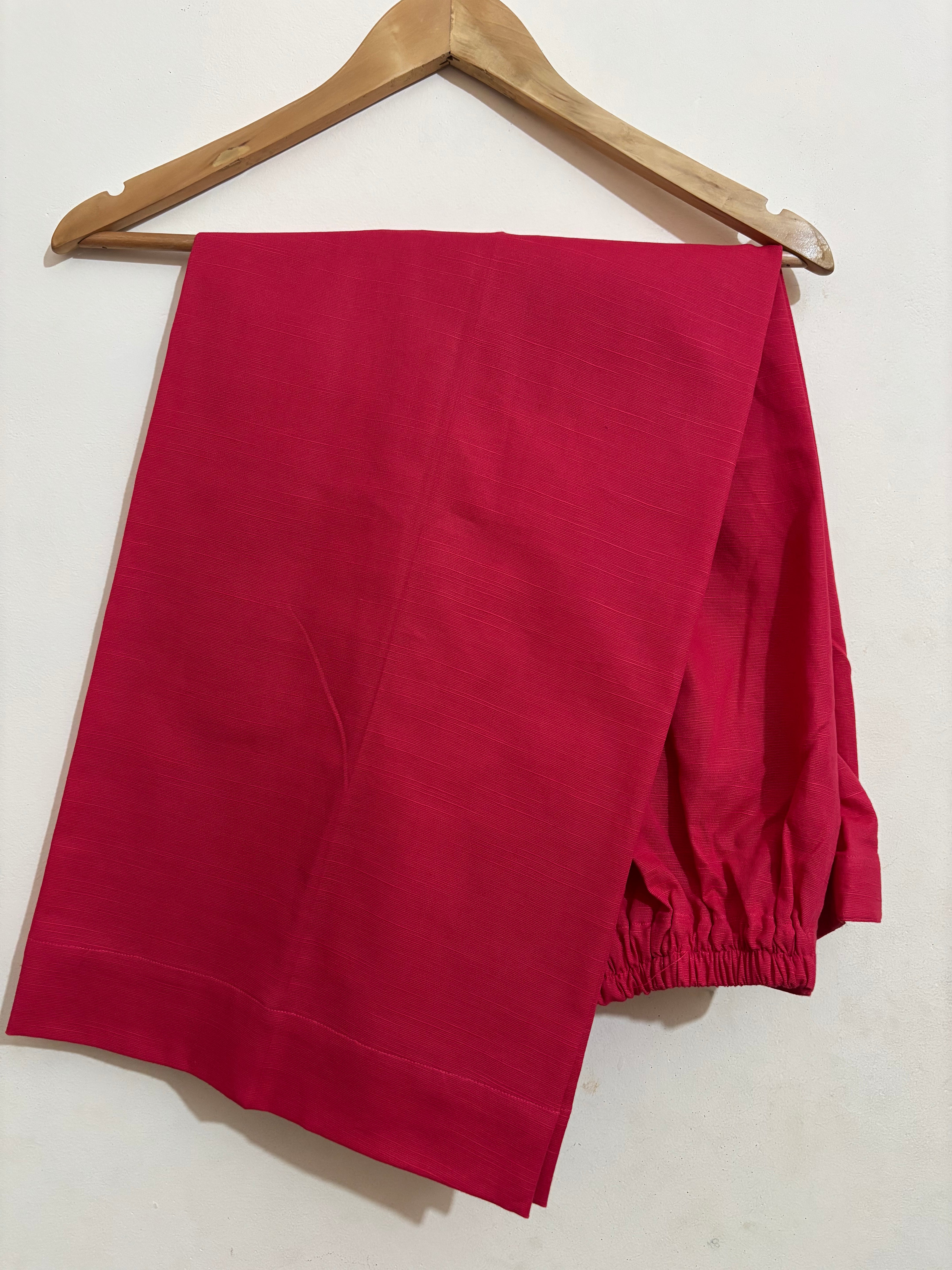 2 Pc - Stitched Khaddar Hand Embroidered Dress With Plazo