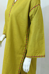 2 Piece - Stitched Khaddar Hand Embroidered Dress With Trouser