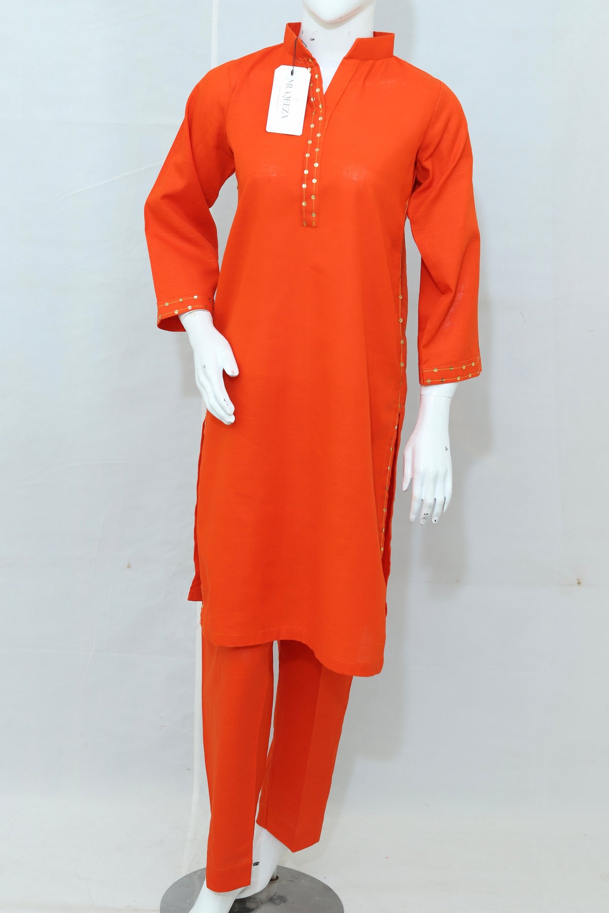 2 Piece - Stitched Khaddar Hand Embroidered Dress With Trouser