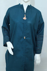2 Piece - Stitched Khaddar Hand Embroidered Dress With Trouser