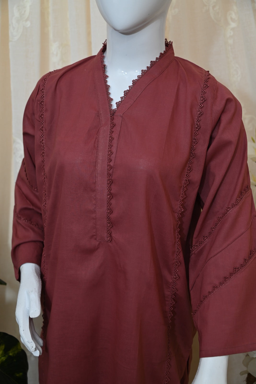 2-Piece Stitched Solid Dress