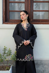 Black Embroidered Farshi Dress - 2pc Lawn