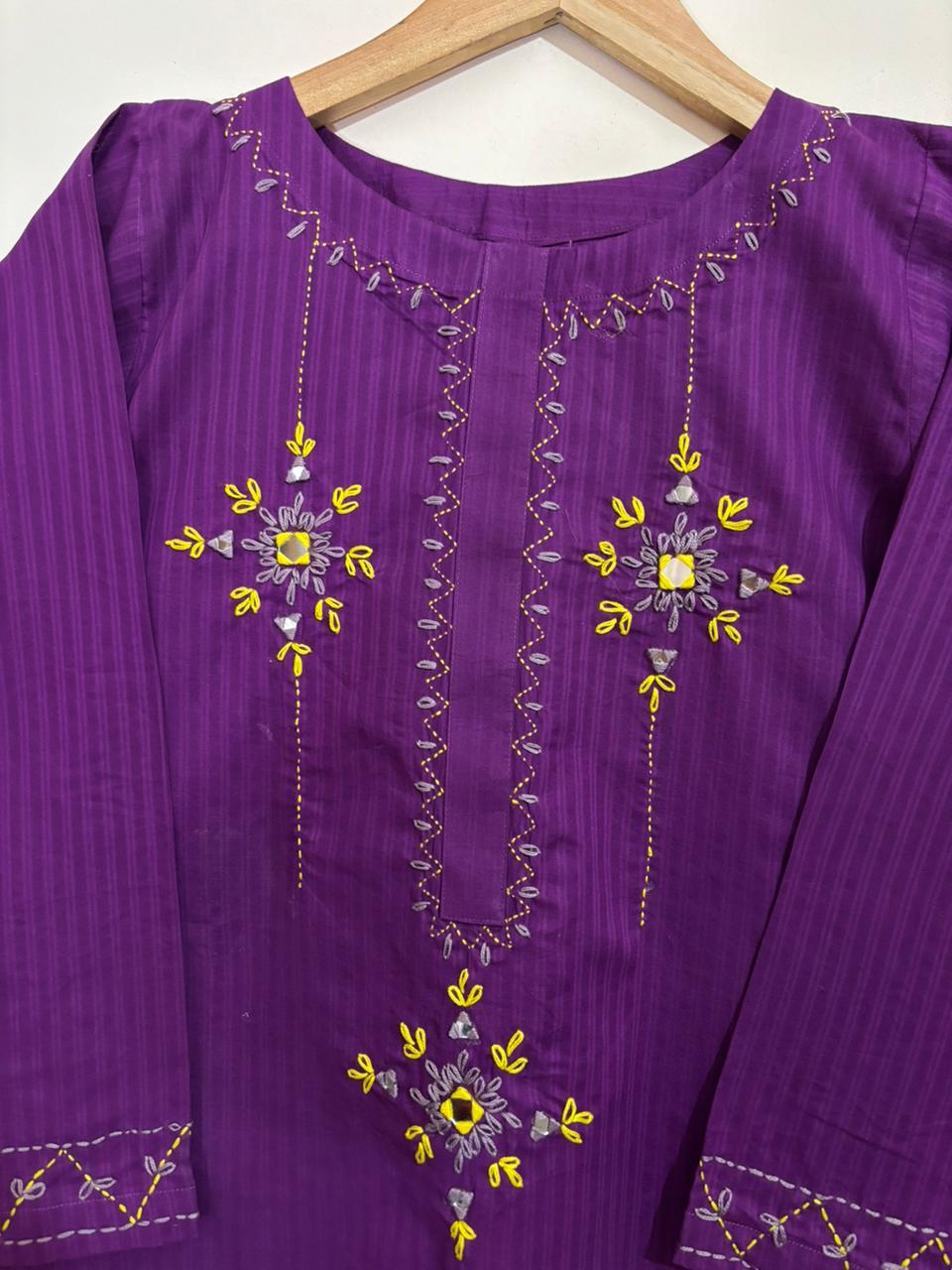 2pc Cotton Lawn Hand Embroidery Dress