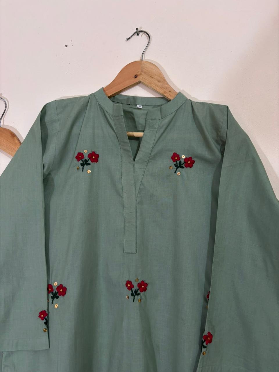 2pc Cotton Lawn Hand Embroidery Dress