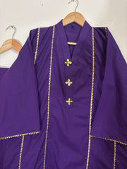 2pc Cotton Lawn Dress - Purple