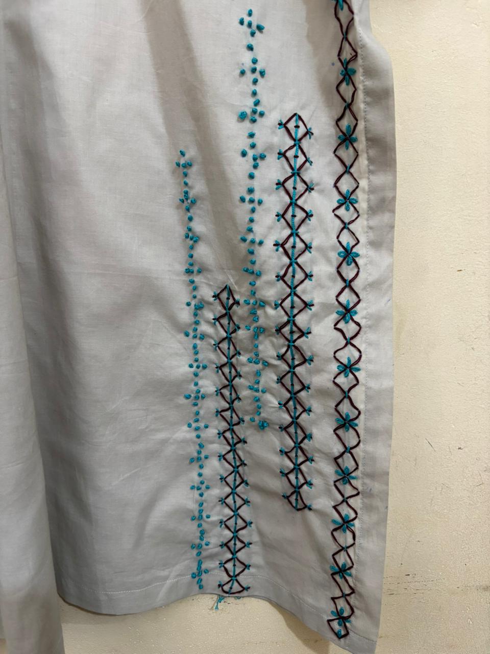 2pc Cotton Lawn Hand Embroidery Dress