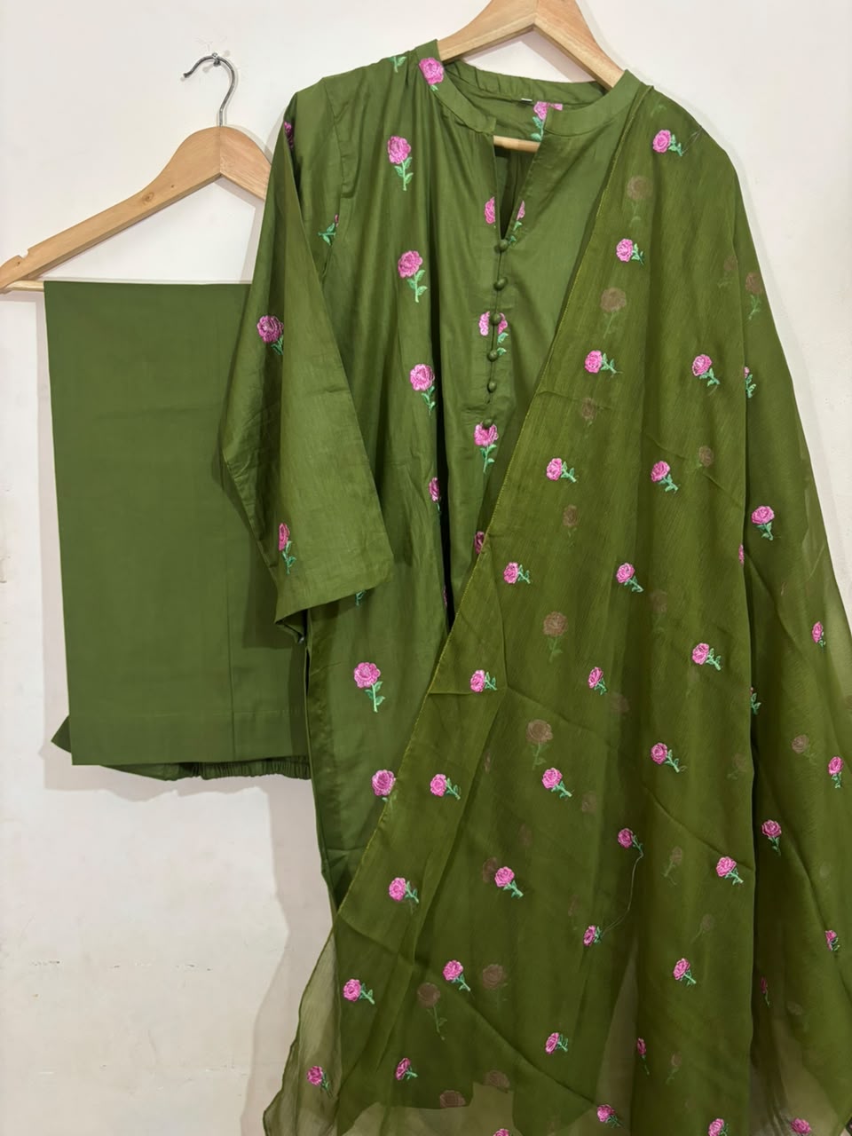 3pc Mehndi Embroidered - Most Demanding