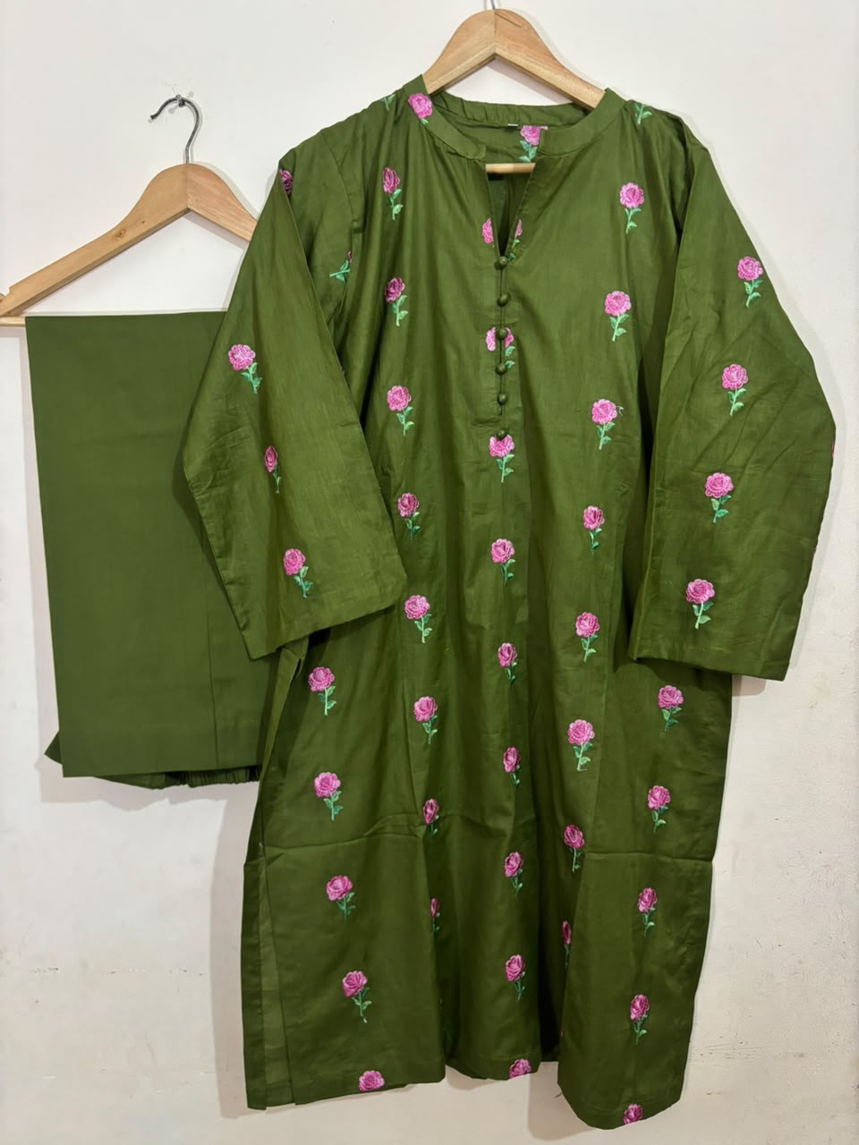 3pc Mehndi Embroidered - Most Demanding